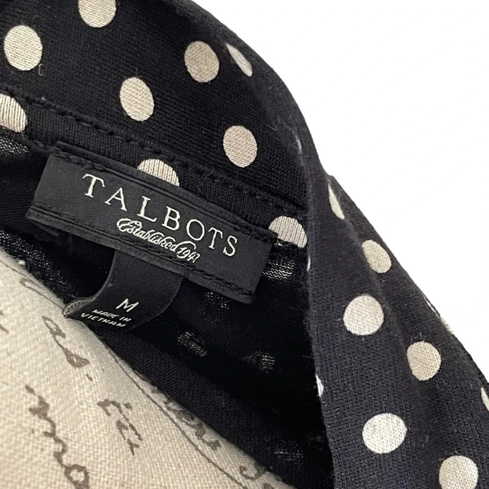 Talbots Polka Dot Print Keyhole Top Size Medium - image 3